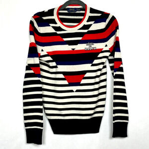 Polo Ralph Lauren Women's Hotel De Ralph Optic Stripe Cashmere Sweater Size XS